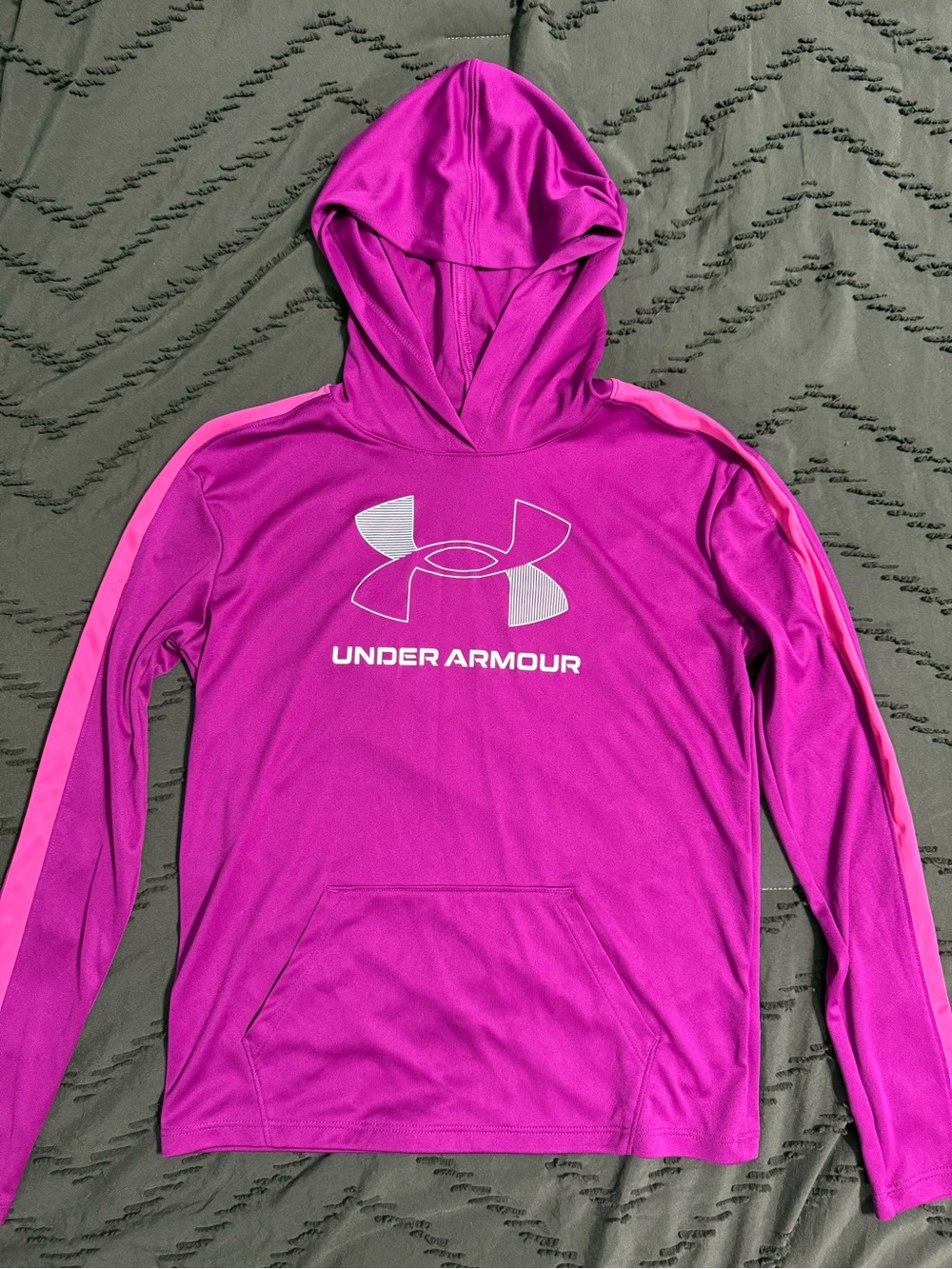 Under Armour Girls Magenta & Pink Hooded Pullover